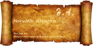 Horváth Alberta névjegykártya
