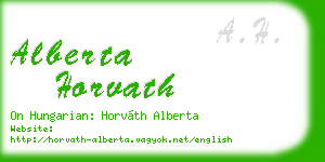 alberta horvath business card